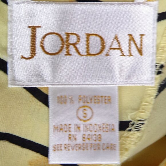 JORDAN size S floral half-sleeve pullover blouse silk-like 100% polyester - Picture 13 of 14